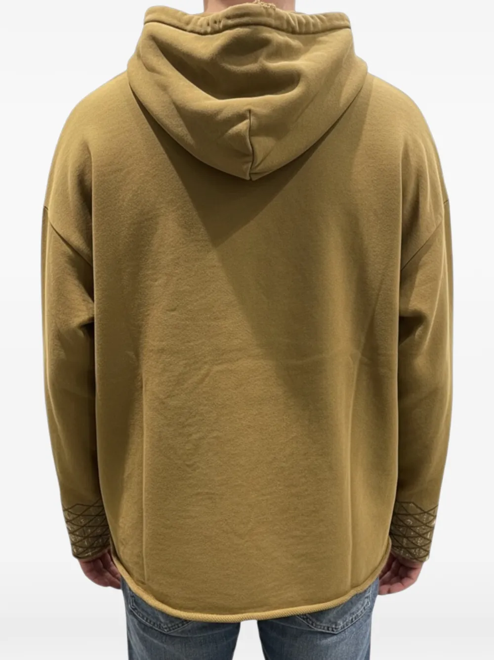 FOUND Hoodie met geborduurde rand Beige
