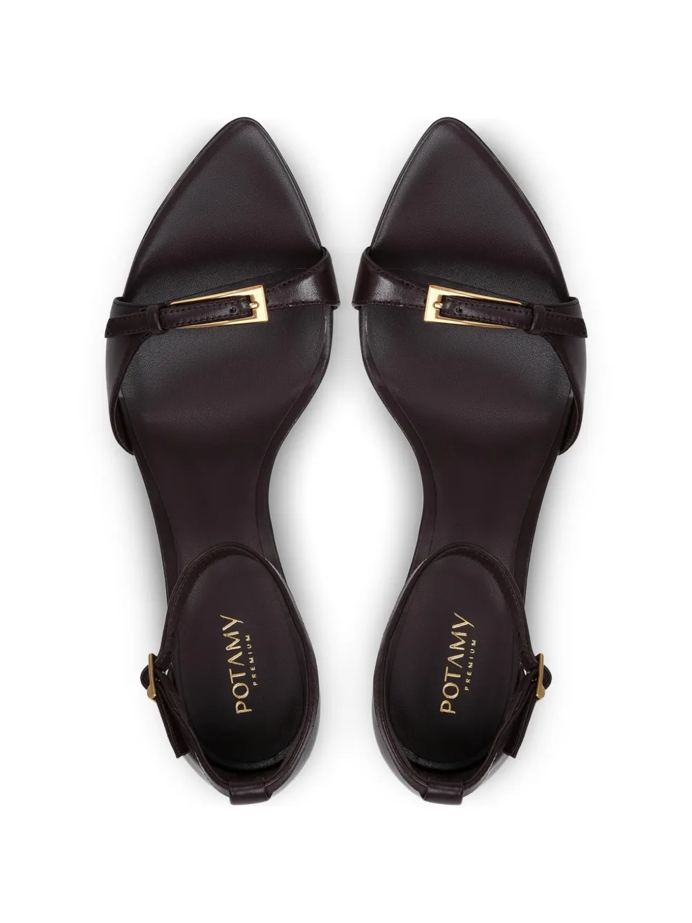 POTAMY Sandalen met gespbandje Bruin