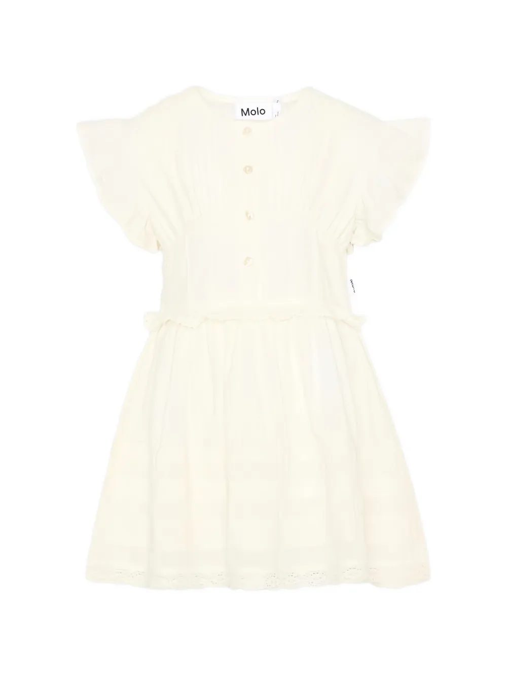 Molo Carmelia ruffled lace-trim dress - Weiß