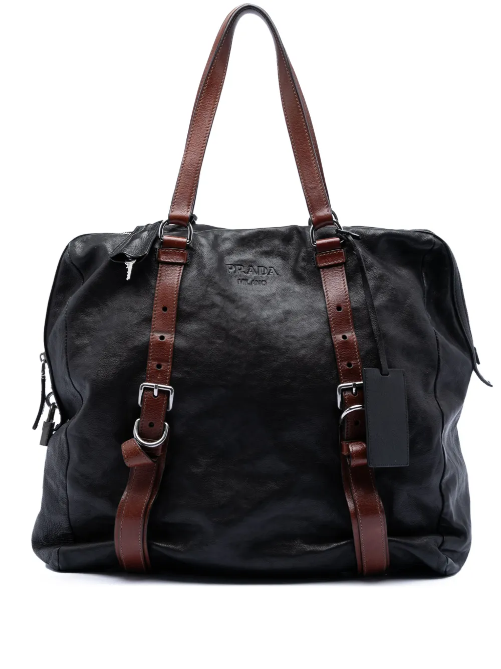 Prada Pre-Owned 2010-2025 Glace Calf Folding tote bag - Nero