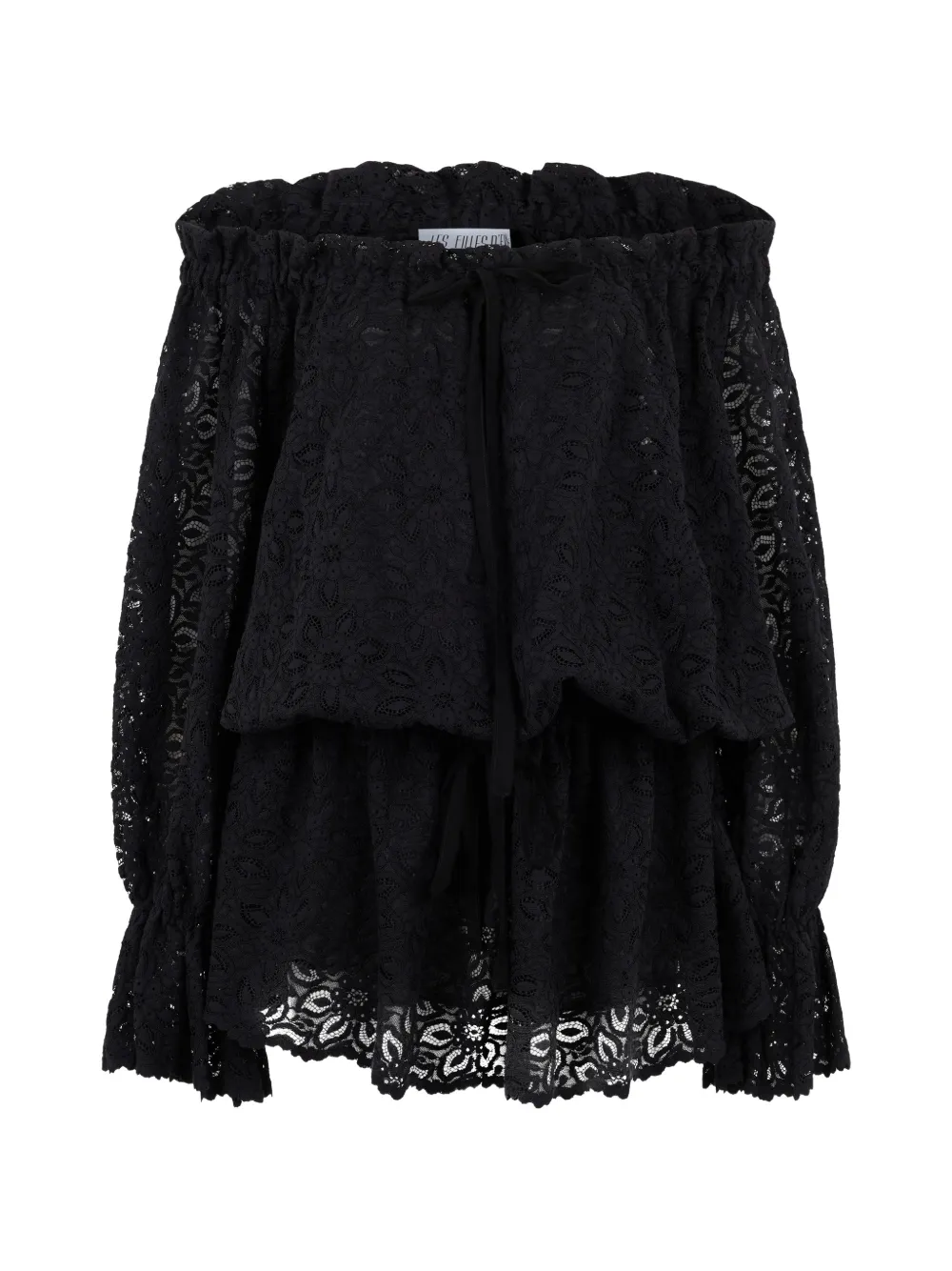 Les Filles d'Eva lace-detail cotton blouse - Nero