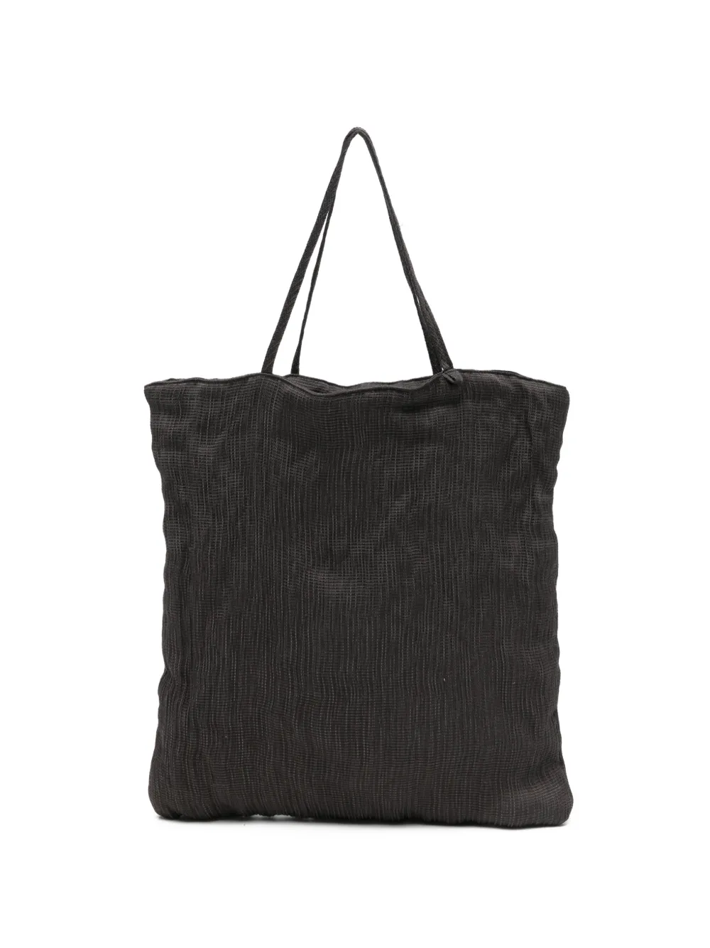 Alysi crinkled-effect tote bag - Marrone