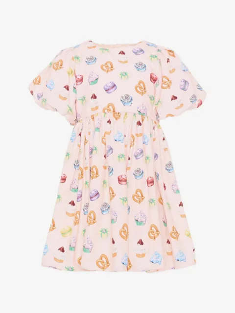 Molo Vestido mangas bufantes com estampa gráfica