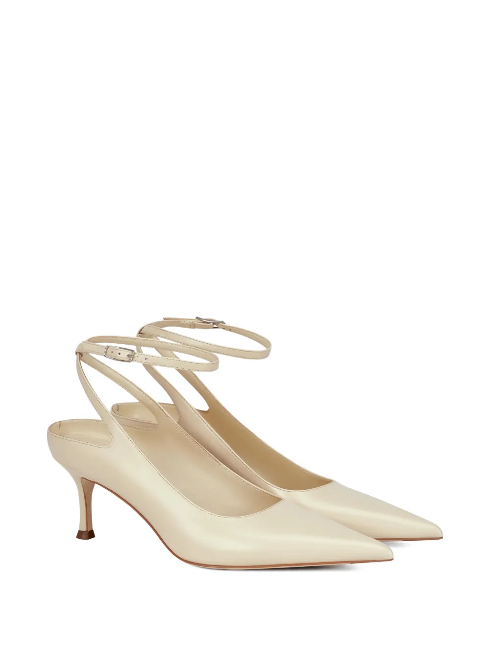 POTAMY Pumps met puntige neus en enkelbandje Geel