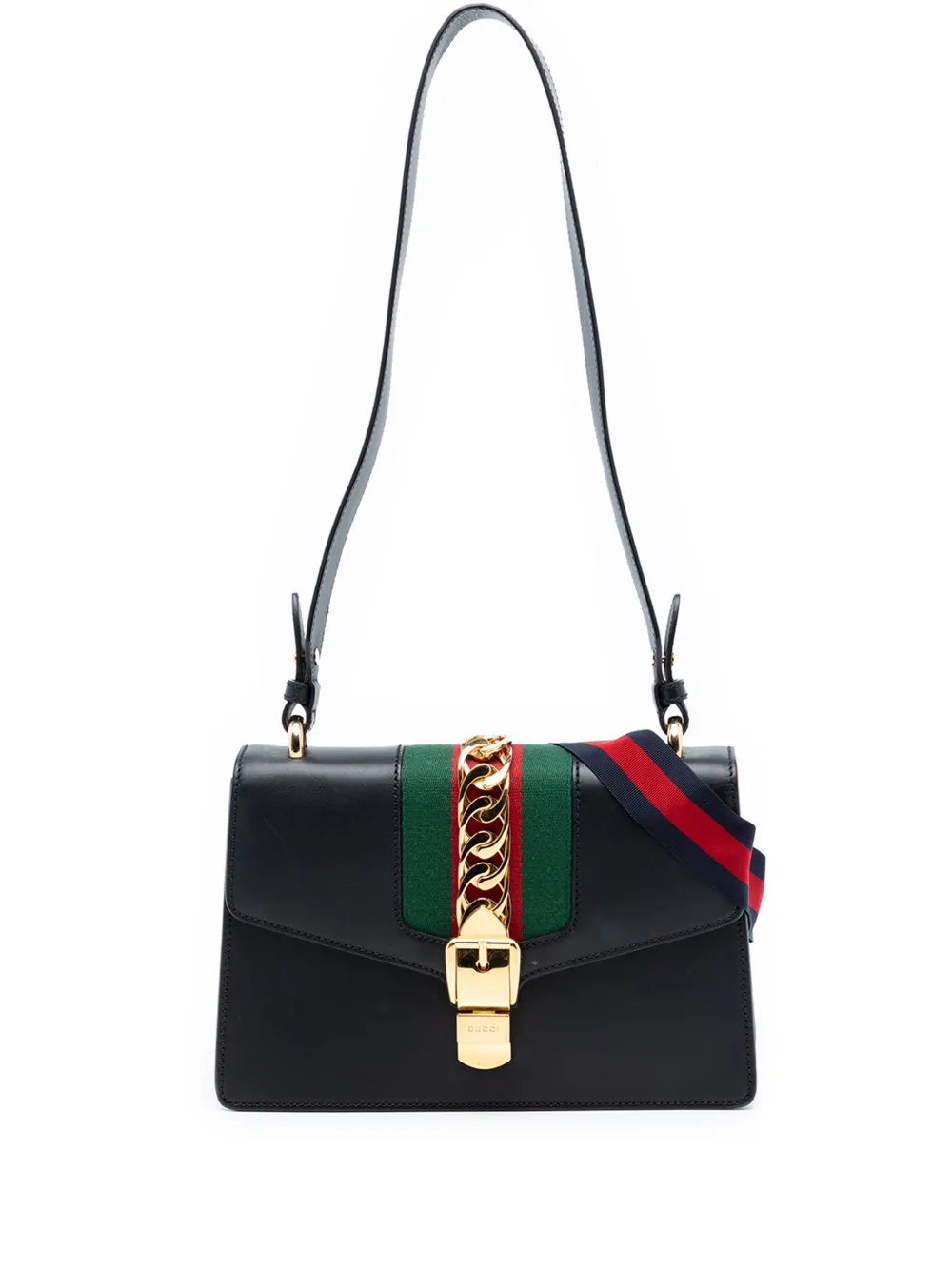 Gucci Pre-Owned 2016-2025 Small Leather Web Sylvie satchel - Nero