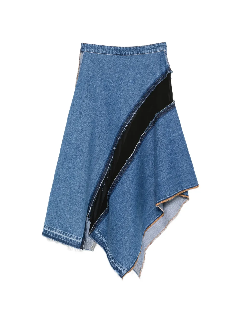 LITKOVSKA Asymmetrische rok met franje Blauw