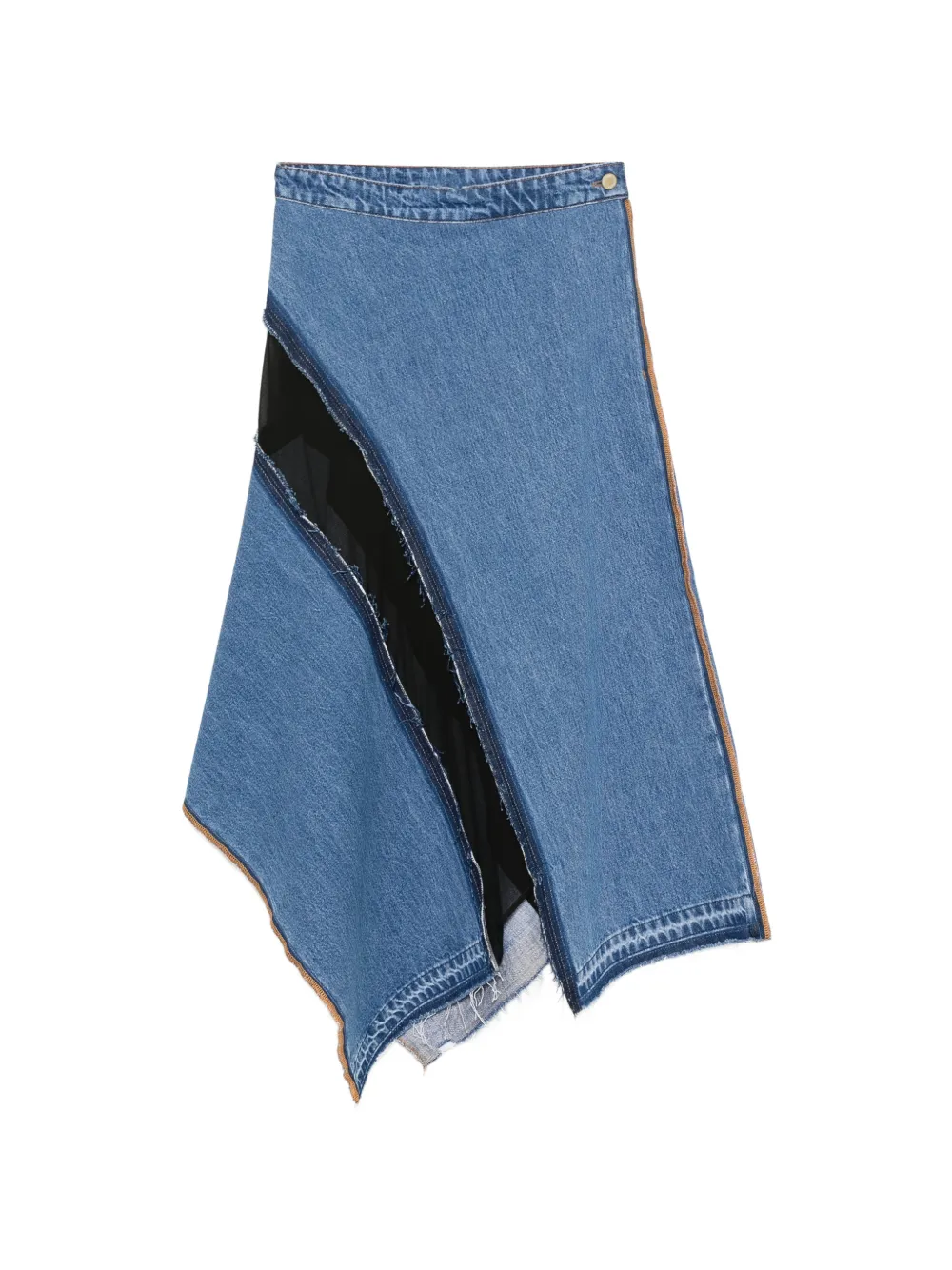 LITKOVSKA asymmetric frayed-edge skirt - Blu