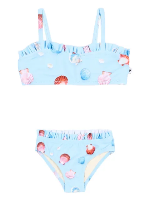 Molo ruffled seashell-print bikini