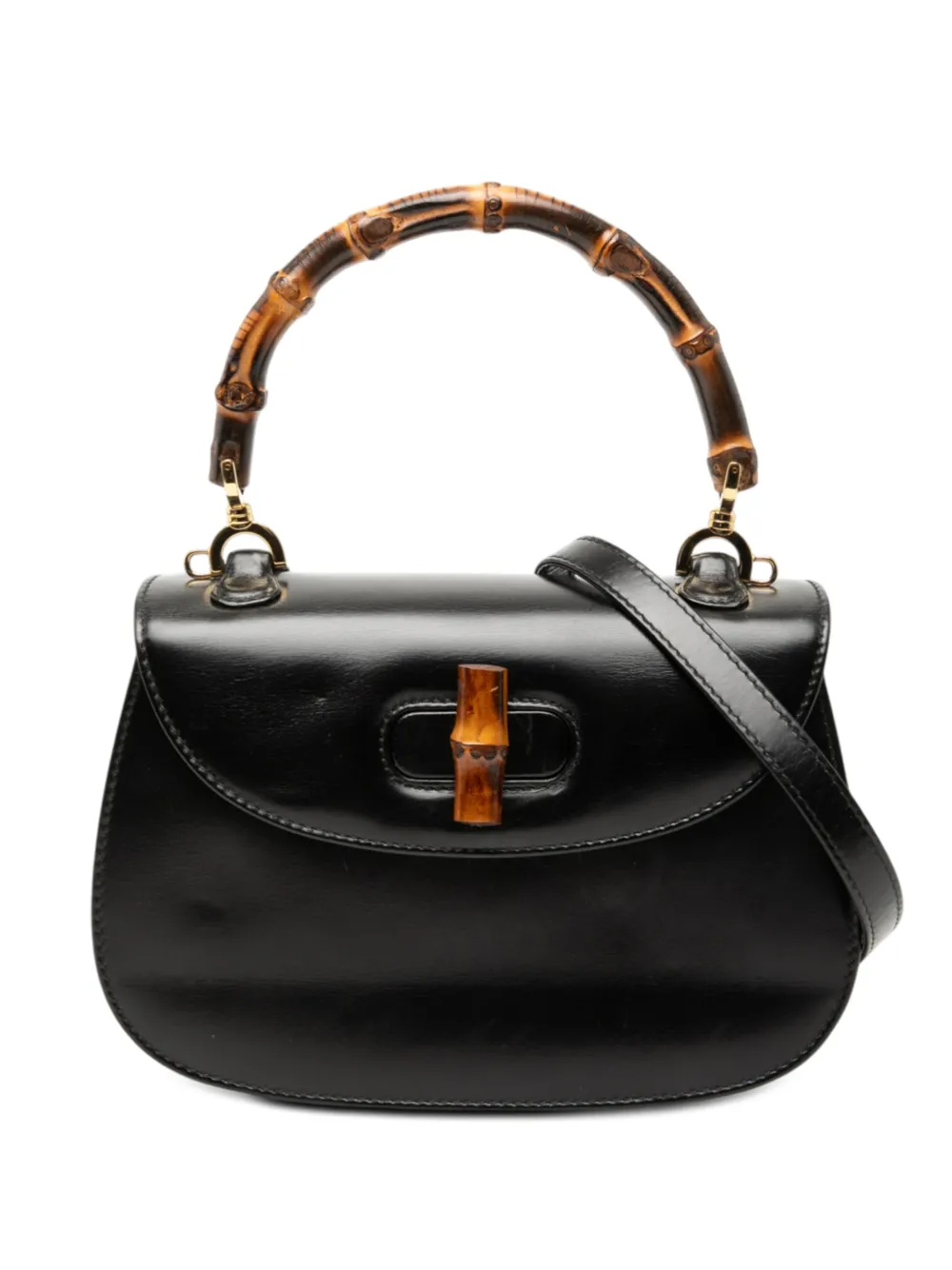 Gucci Pre-Owned 20th Century Small Calfskin Bamboo Night satchel - Nero