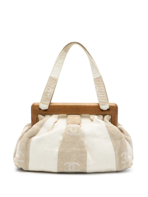 CHANEL Pre-Owned 2004-2005 Canvas Wooden Clam Shell handbag