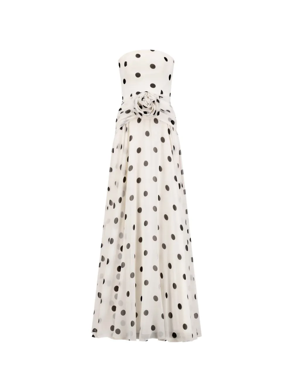 Adamaris polka-dot floral-appliqué maxi dress