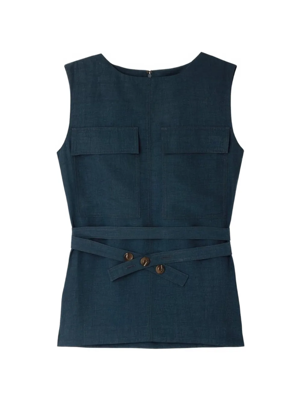 Soeur Isra flap-pocket sleeveless top - Blu