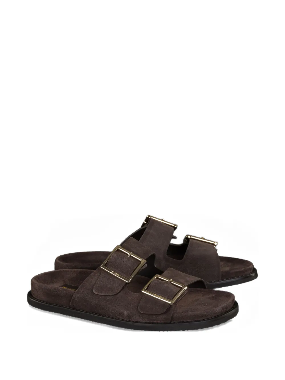 Moorer Duchamp-P5 suède sandalen met gesp Bruin