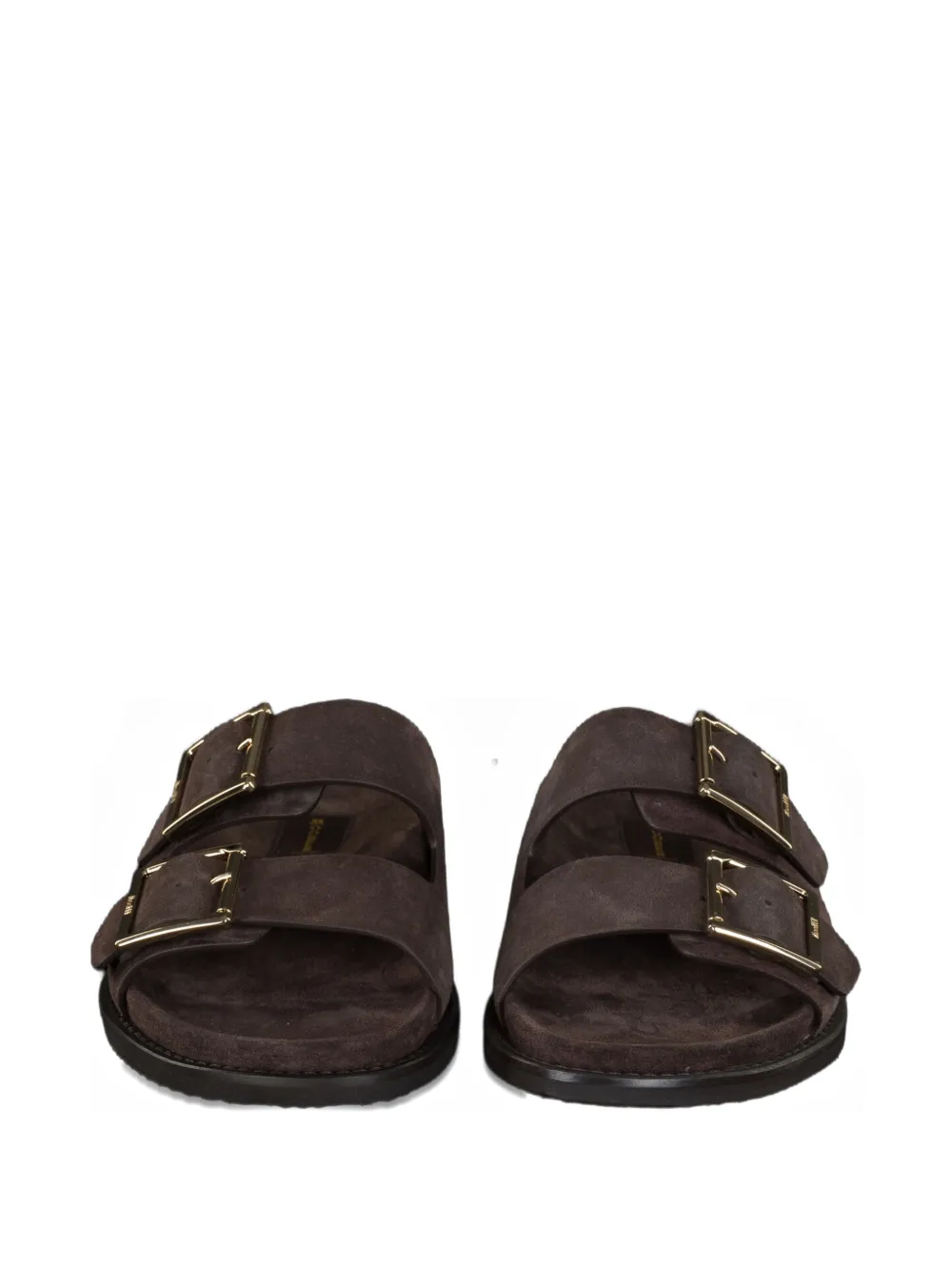 Moorer Duchamp-P5 suède sandalen met gesp Bruin