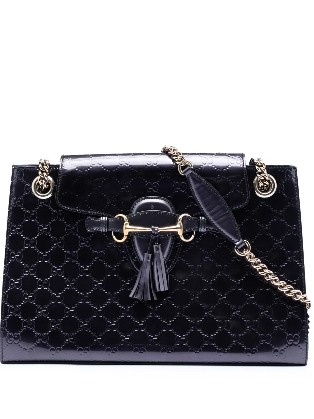 Gucci Pre-Owned 2016-2026 Large Patent Guccissima Emily shoulder bag - Viola