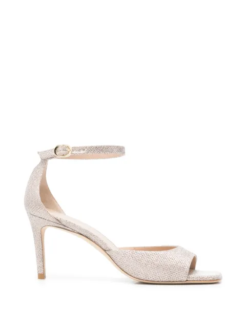 Stuart Weitzman glitter-effect ankle-strap pumps