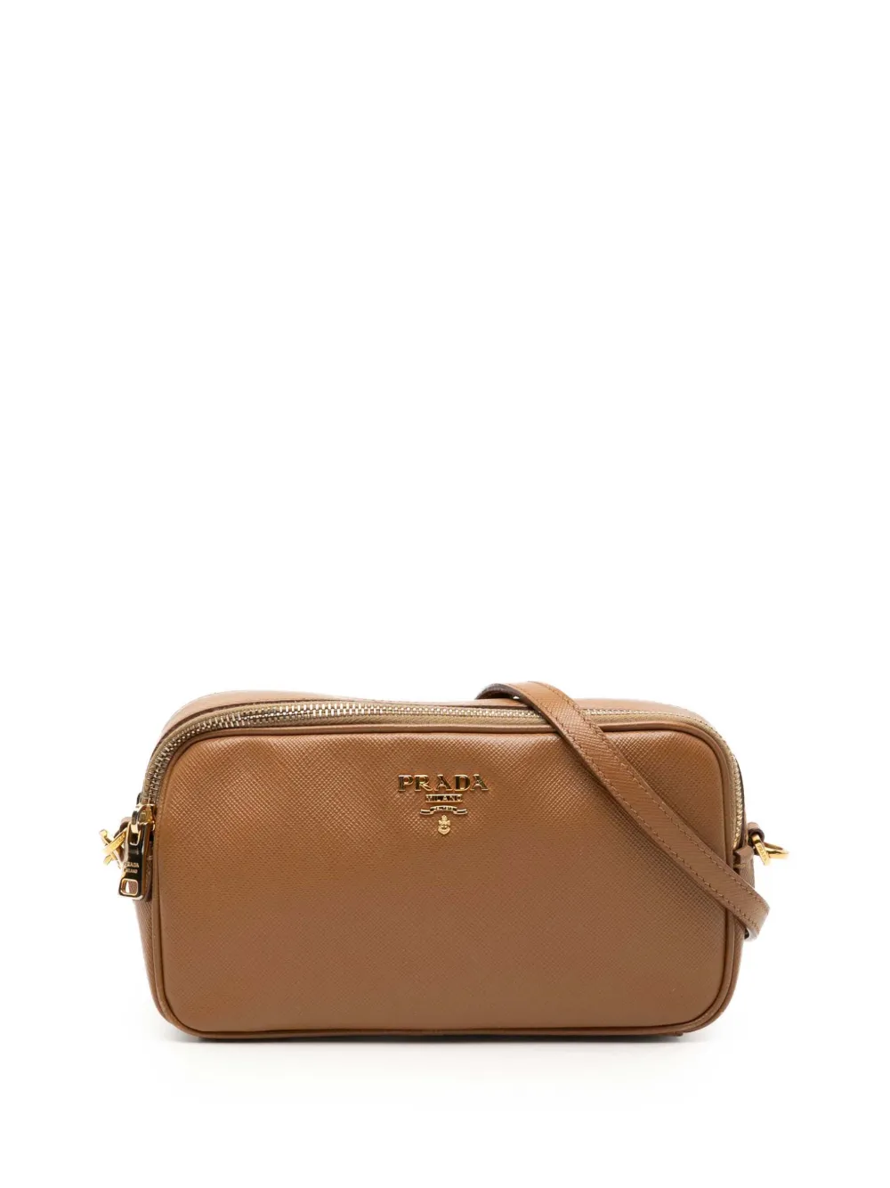 Prada Pre-Owned 2013-2026 Mini Saffiano Double Zip crossbody bag - Marrone