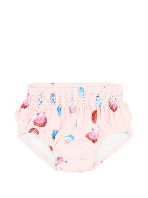 Molo ruffled seashell-print bikini bottoms