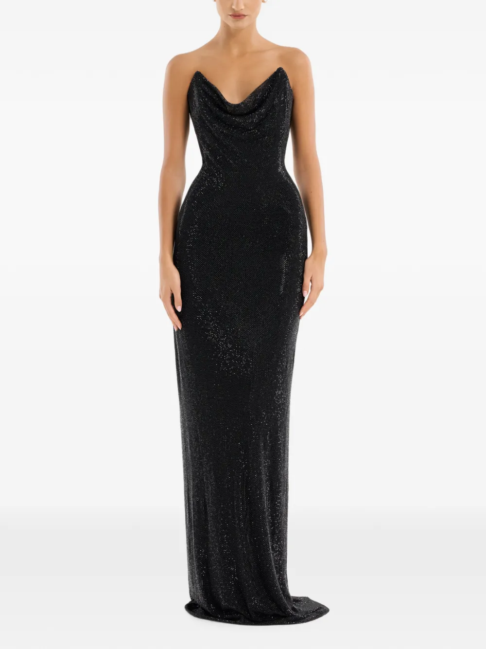 Adamaris strapless draped-neckline maxi dress