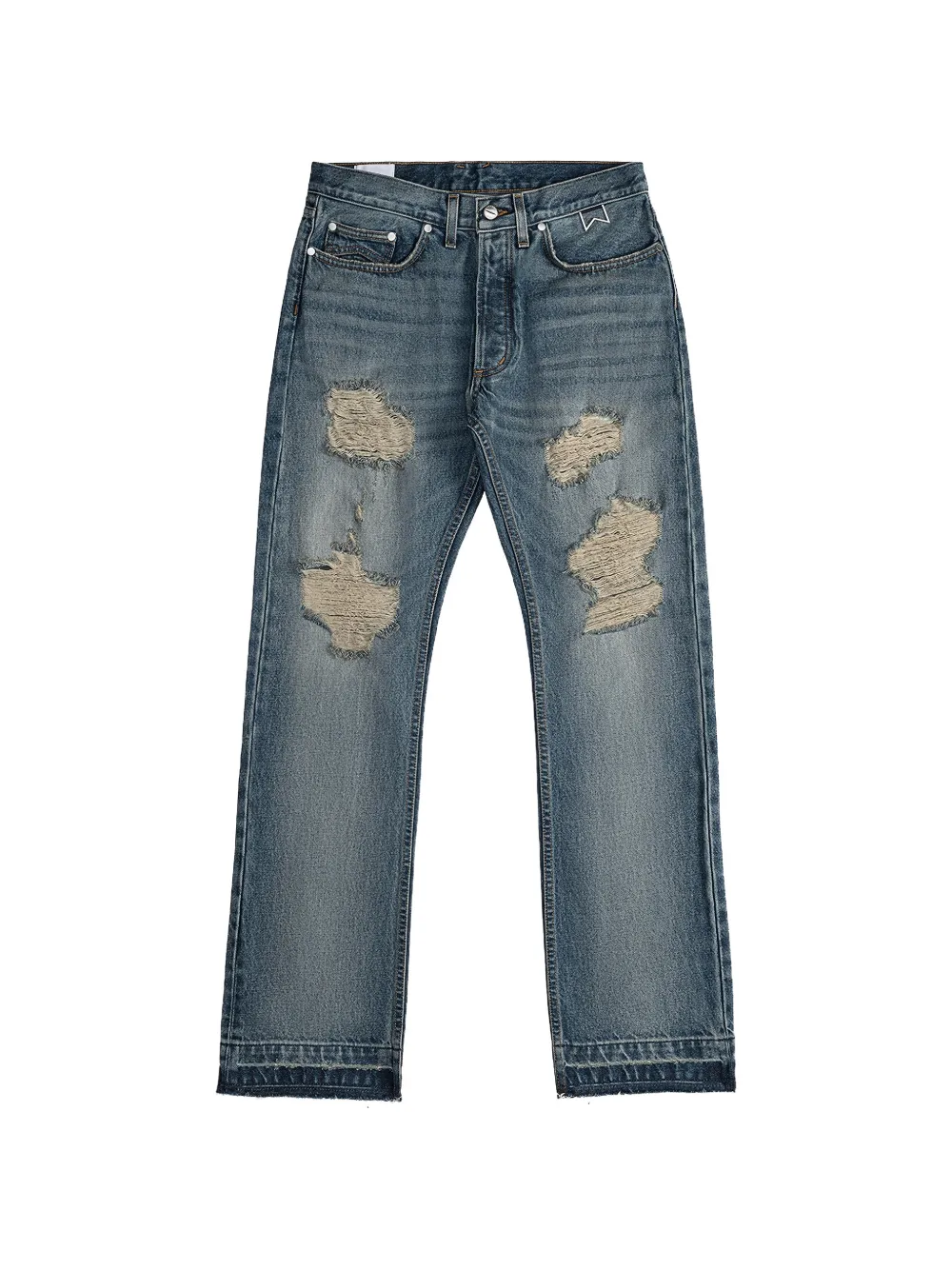 RHUDE distressed straight-leg jeans - Blu
