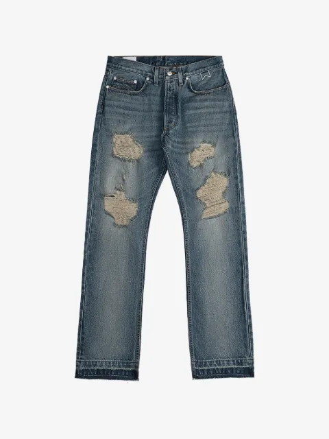RHUDE jeans rectos con efecto envejecido