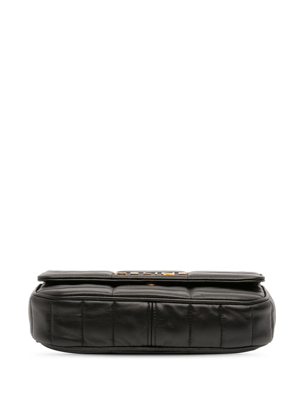 Celine Pre-owned 2022 Matelasse Goatskin Monochrome Chain Shoulder Bag in Black, view 4