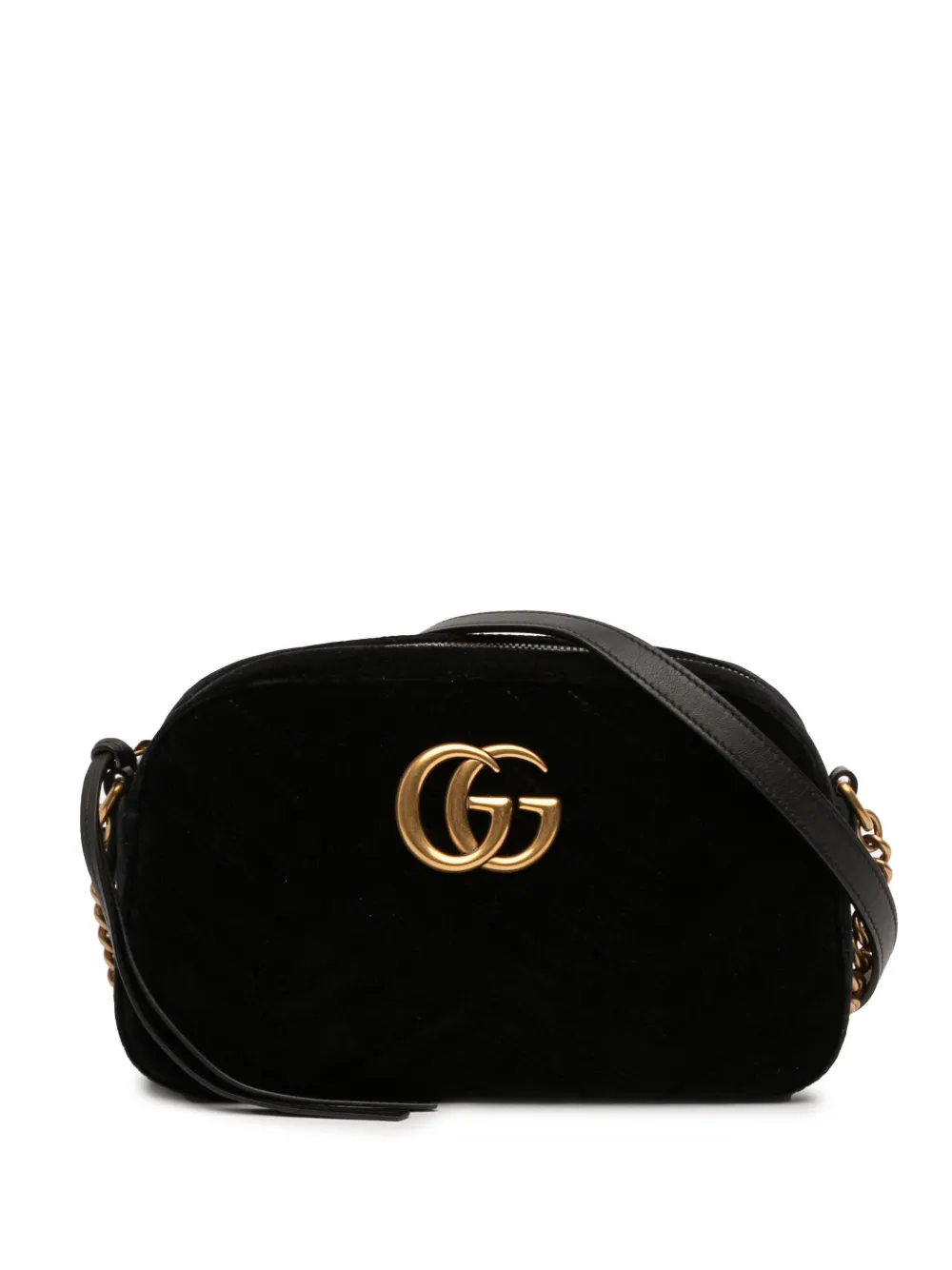 Gucci Pre-Owned 2000-2015 Small GG Marmont Matelasse Velvet crossbody bag - Nero