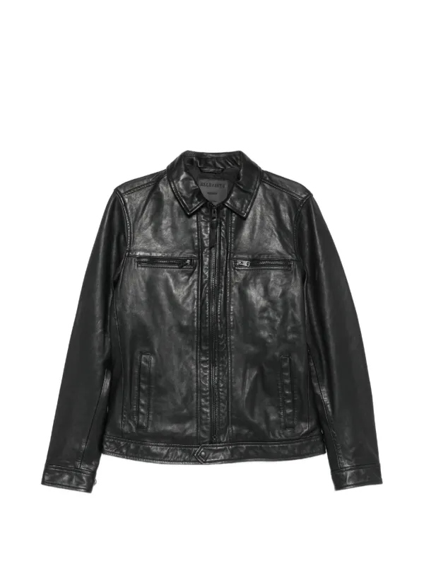 AllSaints Luck Leather Jacket | Black | FARFETCH JO