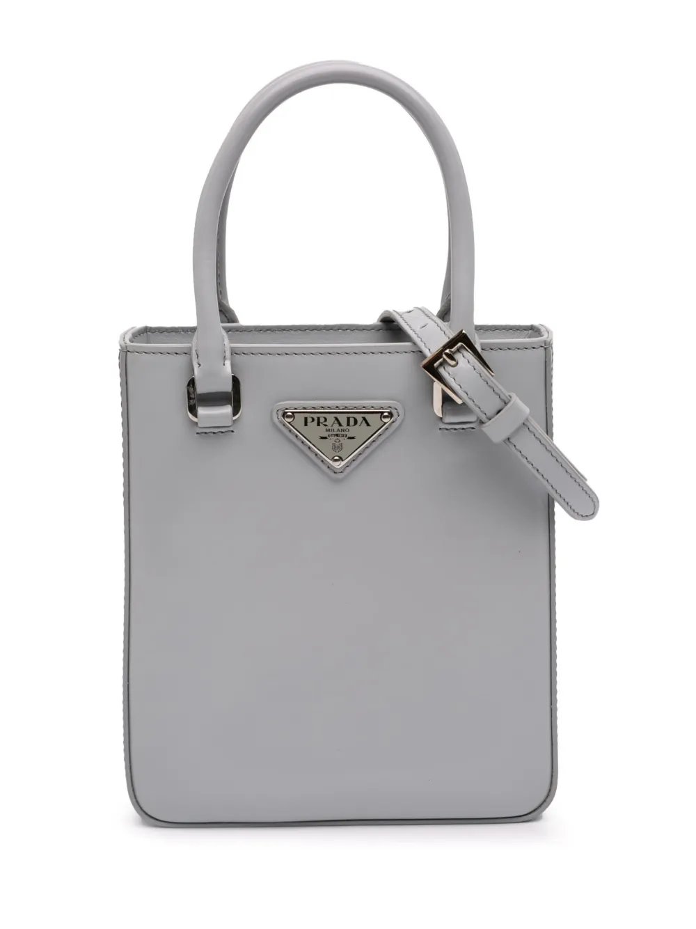 Prada Pre-Owned 2013-2025 Small Leather Brushed Tote satchel - Grigio