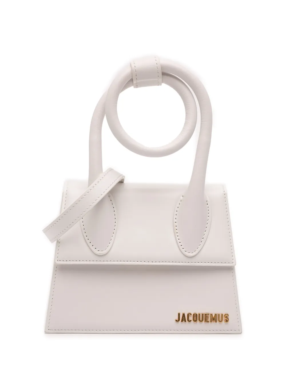 Pre-owned Jacquemus 2010-2025 Leather Le Chiquito Noeud Satchel In White