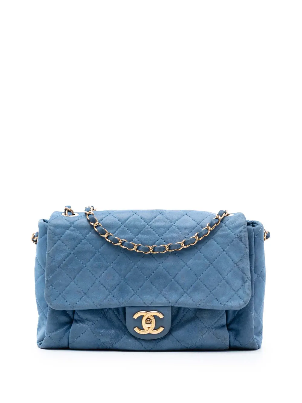 CHANEL Pre-Owned 2011 Large Quilted Iridescent Calfskin Chic Quilt Flap shoulder bag - Blu