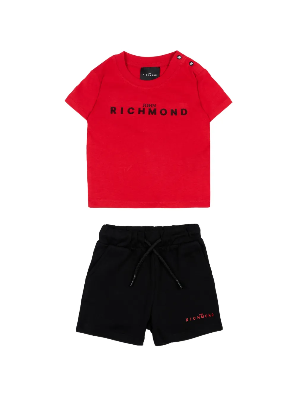 John Richmond Junior logo-print shorts set - Rosso