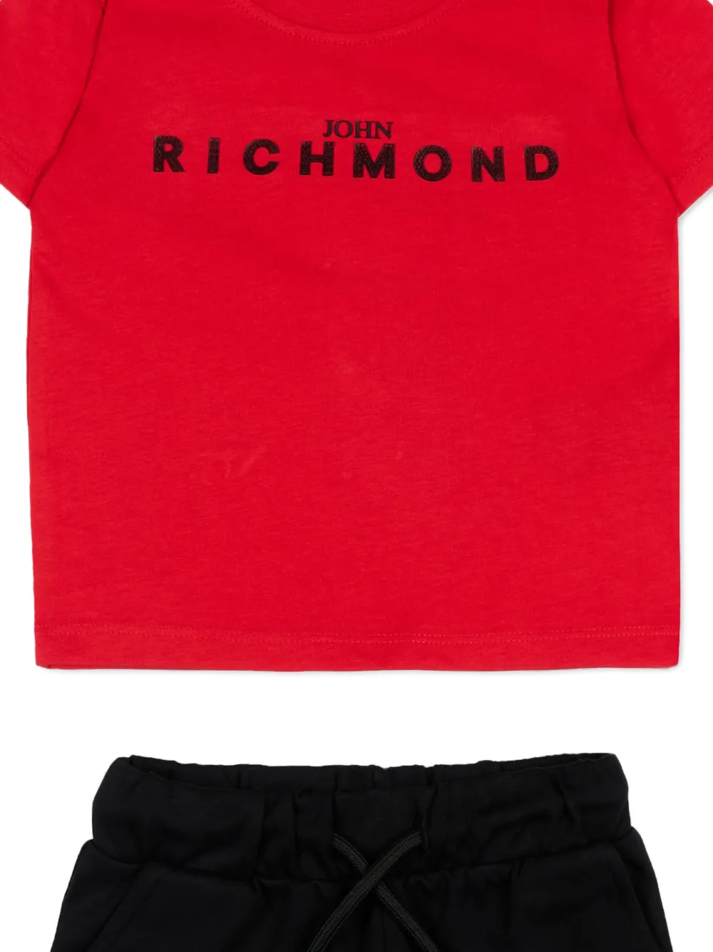 John Richmond Junior Shorts set met logoprint Rood