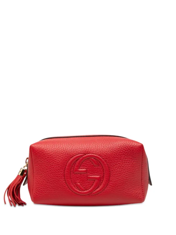 Gucci Pre-owned 2000-2015 Leather Soho Cosmetic Pouch in Red