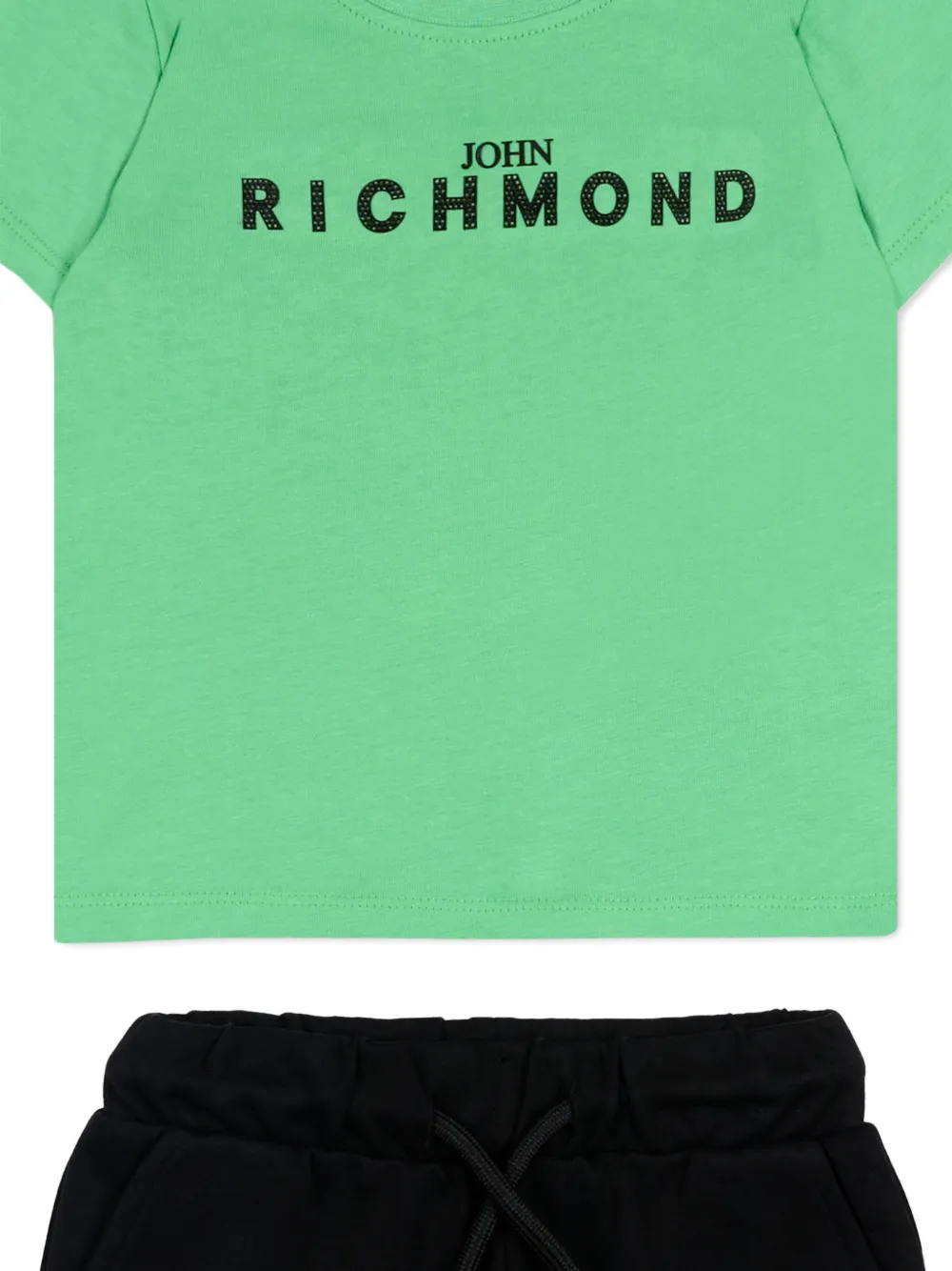 John Richmond Junior Katoenen T-shirt en shorts Groen