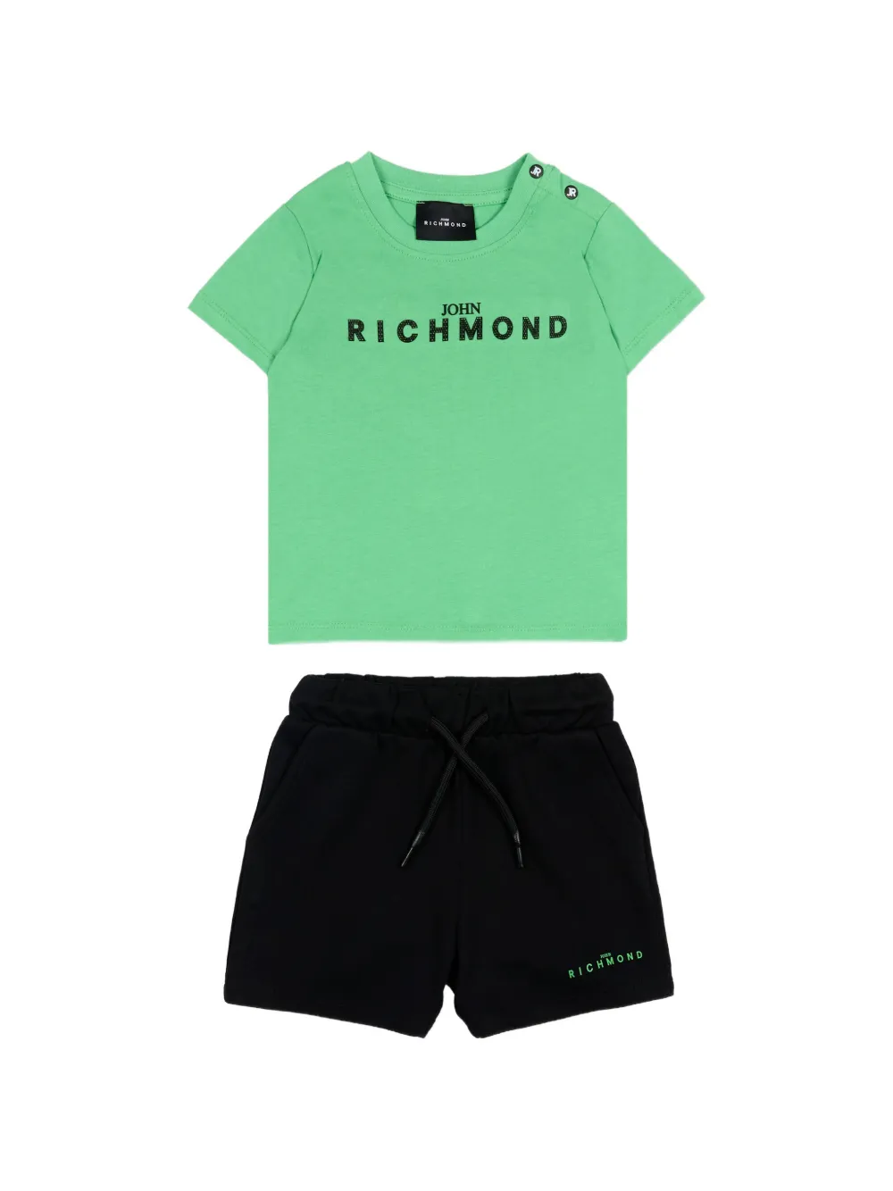 John Richmond Junior cotton T-shirt and shorts set - Verde