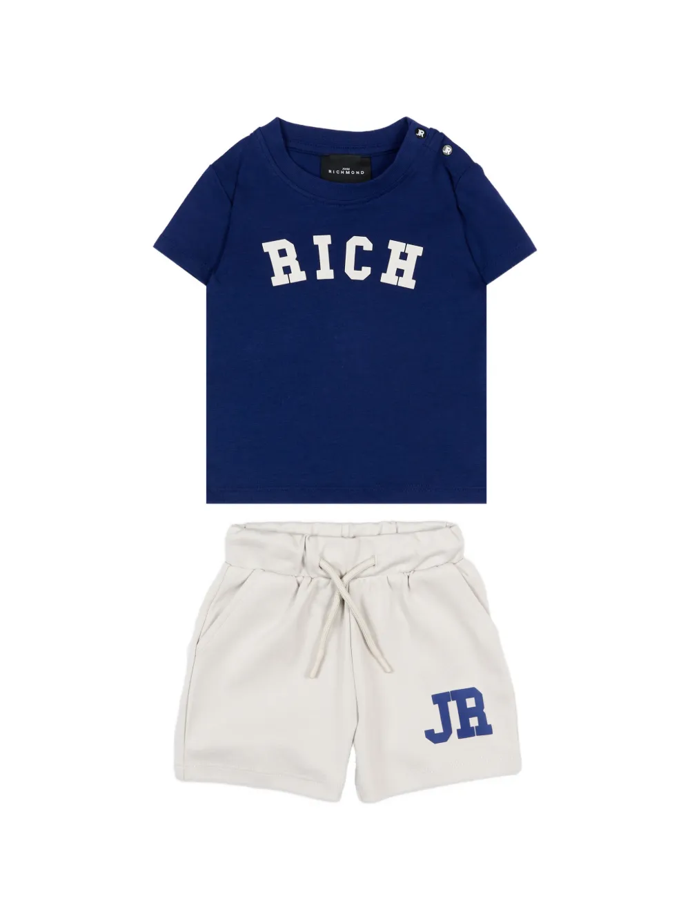 John Richmond Junior cotton T-shirt and shorts set - Blu