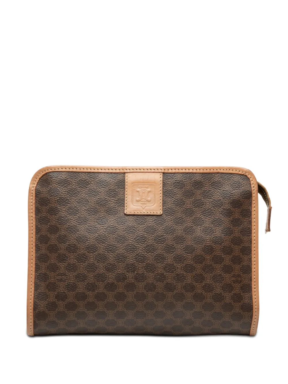 Celine Pre-Owned 2015 Macadam Coated Canvas clutch bag - Marrone