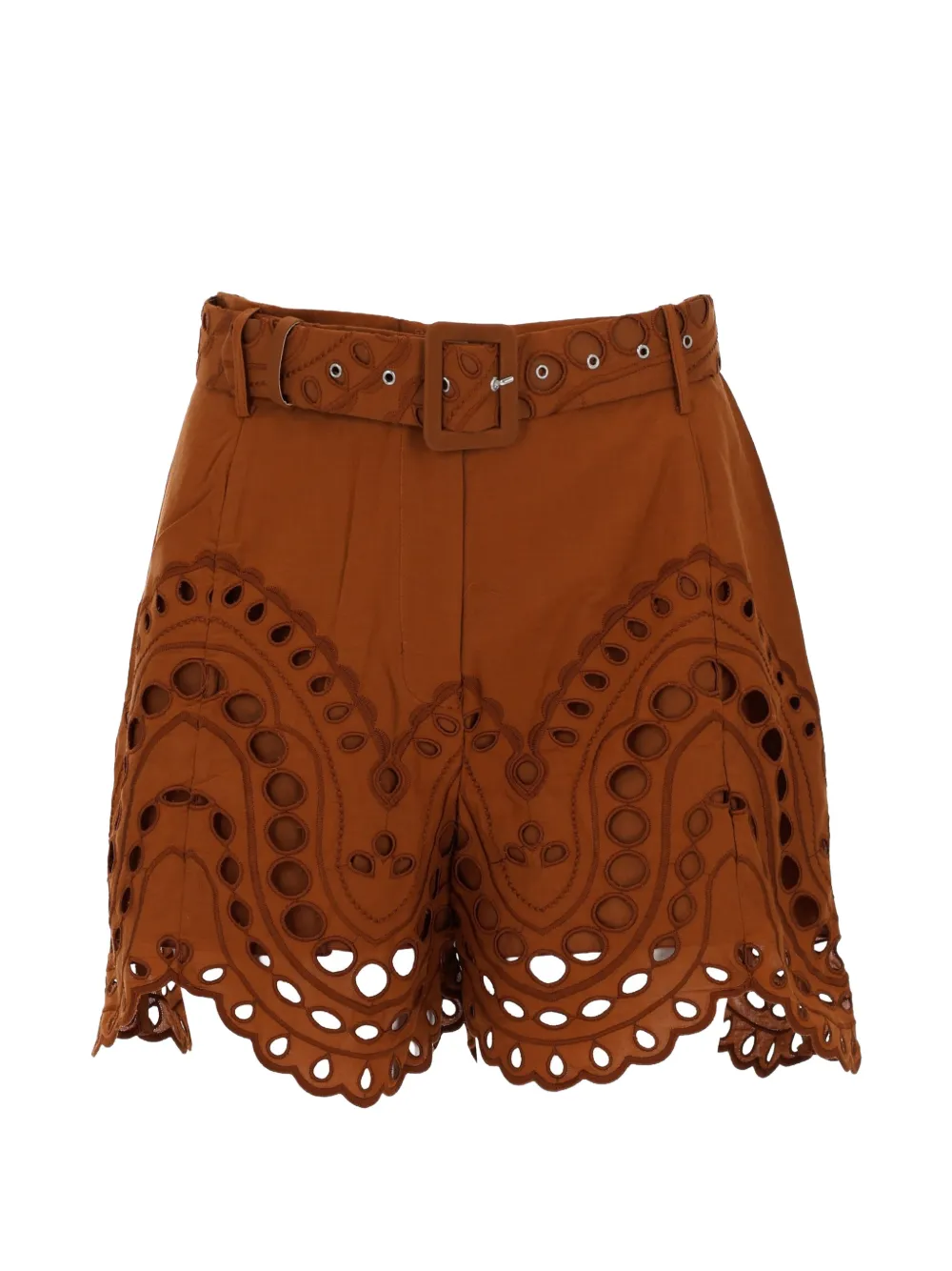 Charo Ruiz Ibiza Dune broderie-anglaise shorts - Marrone