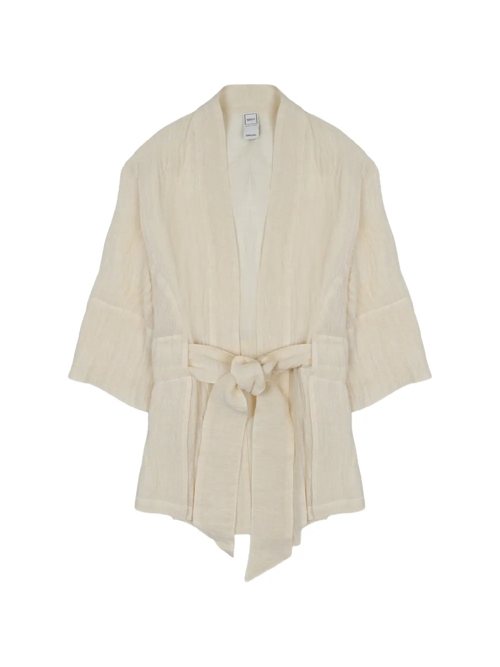 120% Lino Belted Kimono In Brown