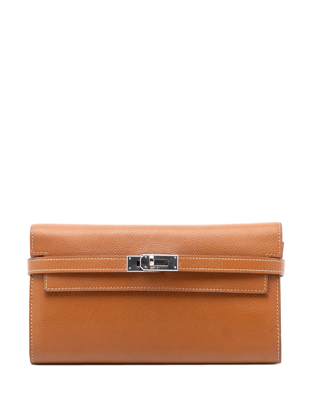 Pre-owned Hermes 2011 Epsom Kelly Longue Wallet Long Wallets In Brown