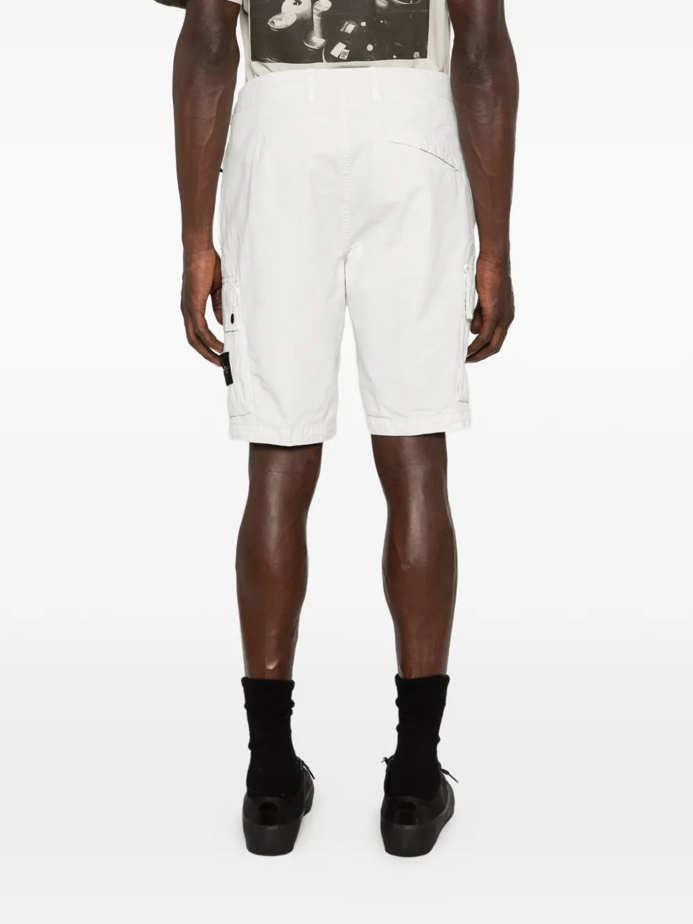 Stone Island Cargo shorts met logopatch Wit
