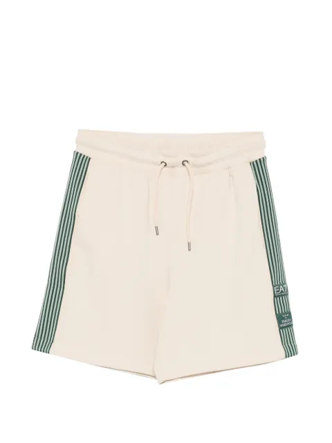 Ea7 Emporio Armani striped-trim logo-patch shorts