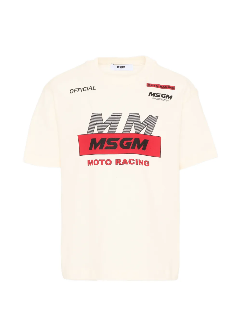 MSGM Kids racing print T-shirt - Toni neutri