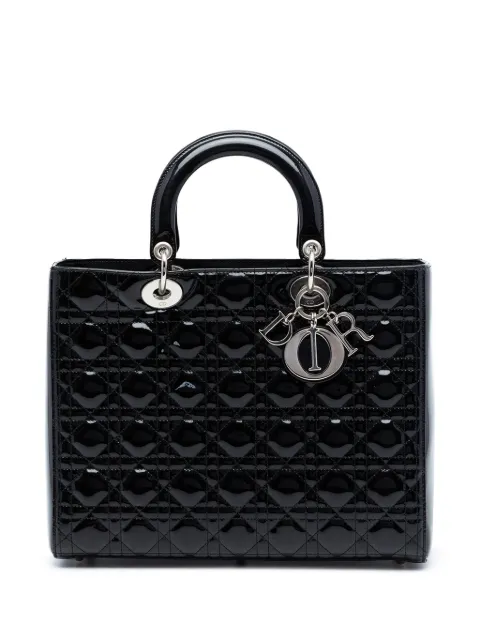 Christian Dior Pre-Owned 2012 Large Patent Cannage Lady Dior satchel