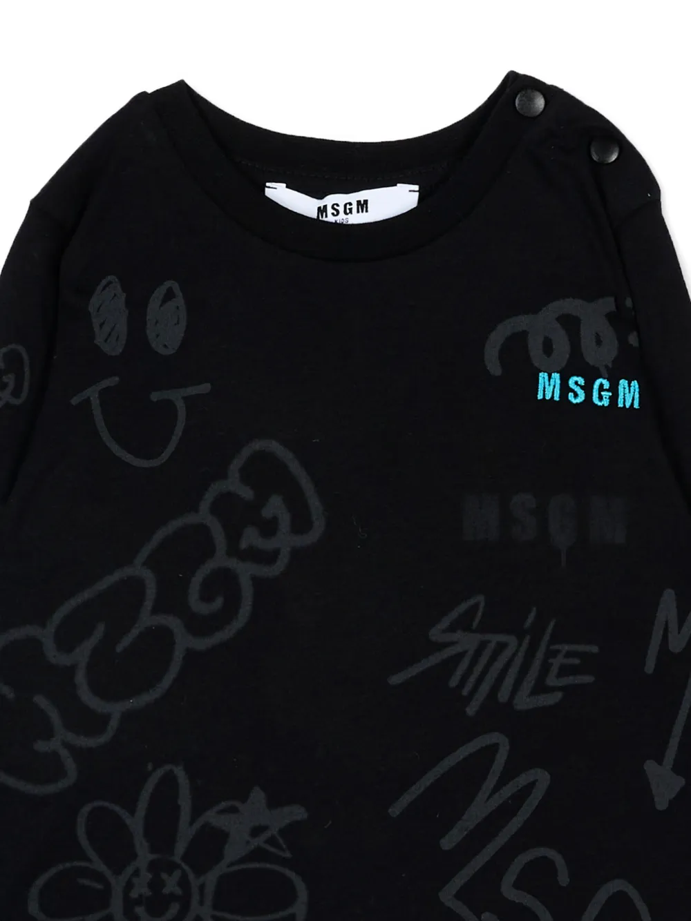 MSGM Kids T-shirt met lange mouwen en grafische print Zwart