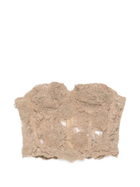 Ermanno Scervino lace-embroidered strapless top