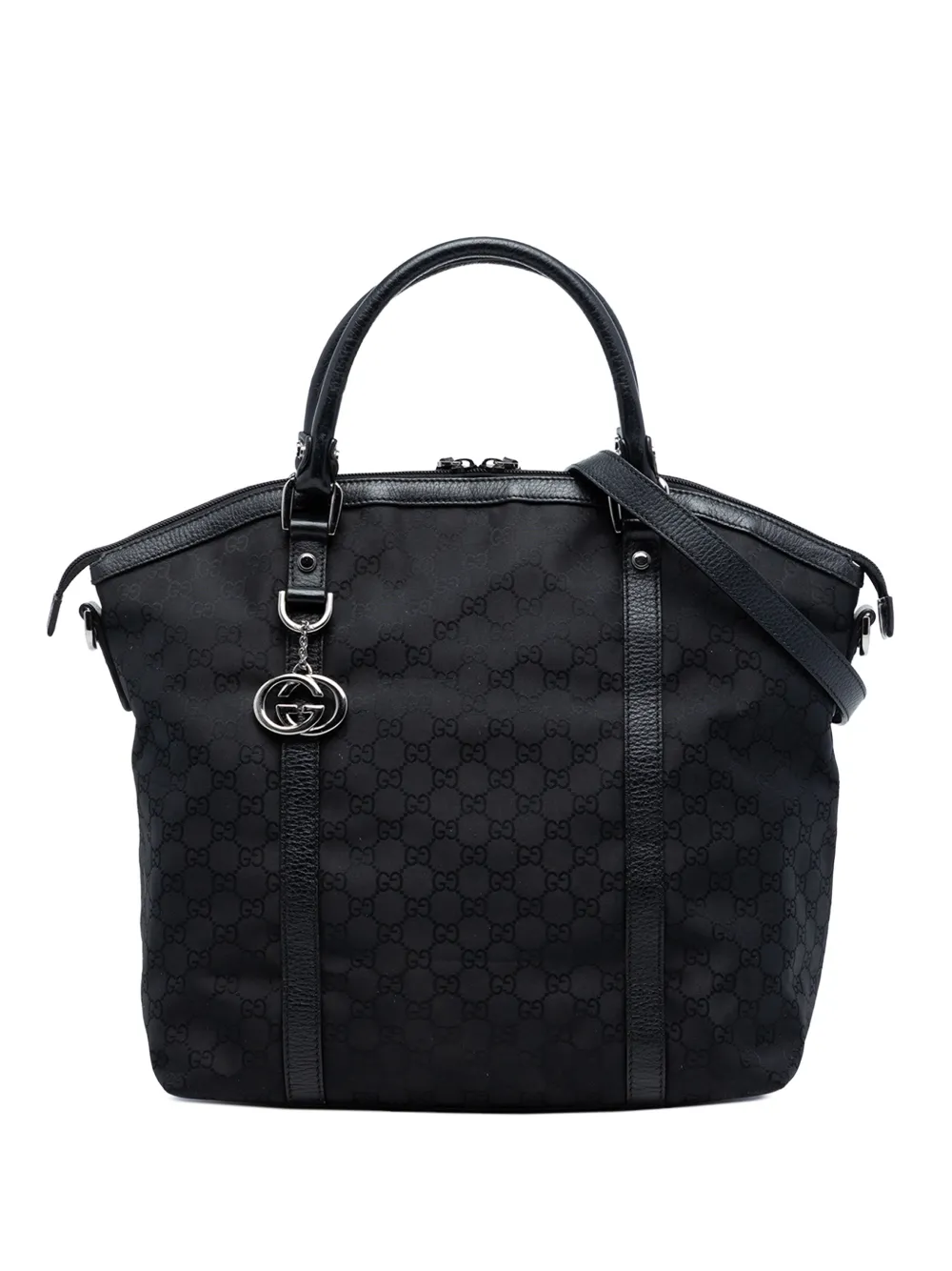 Gucci Pre-Owned 2016-2025 Large GG Canvas Charm Dome satchel - Nero