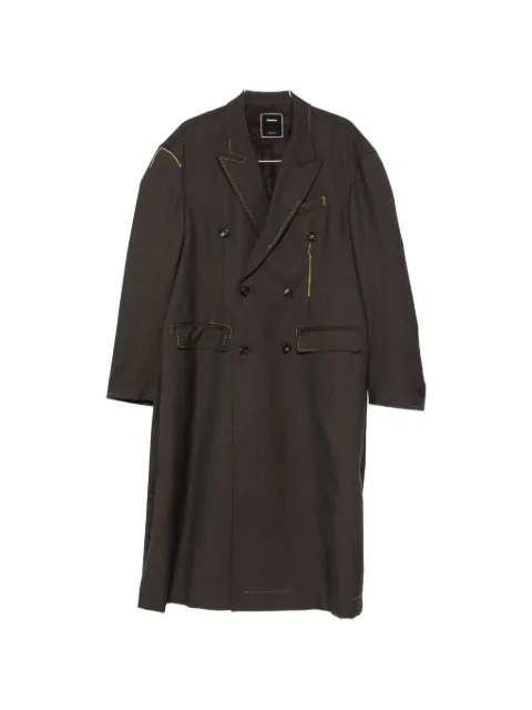 SEWMOD contrast-stitch double-breasted coat