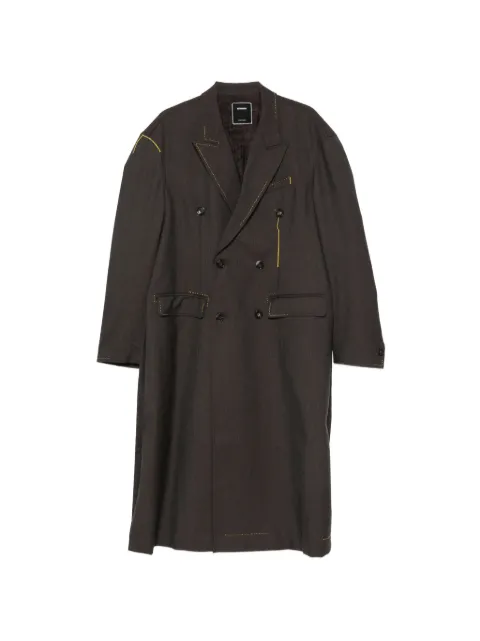 SEWMOD contrast-stitch double-breasted coat